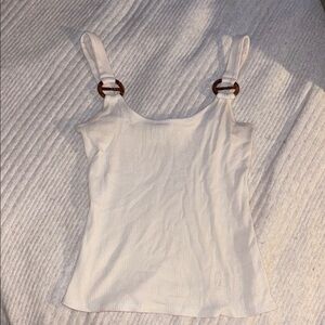 White Ring Detail Tank